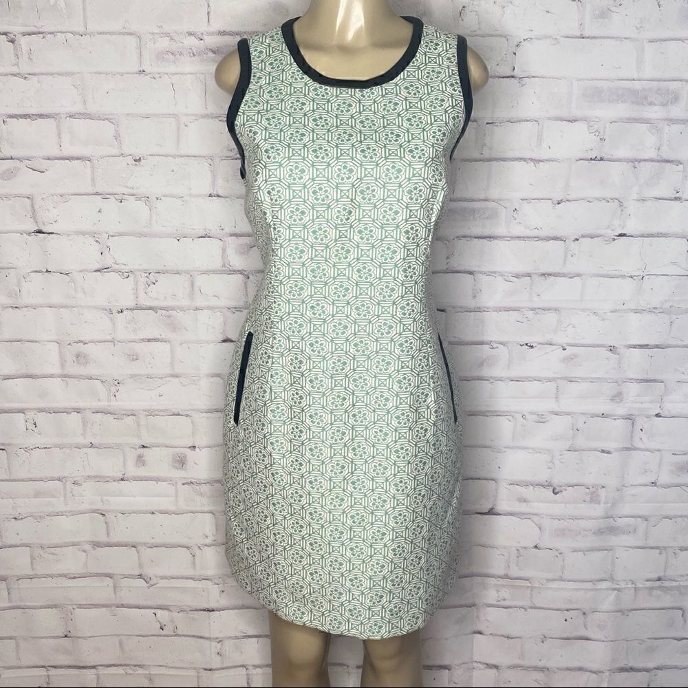 Pim + Larkin Jacquard Dress Vegan Leather with pockets